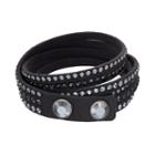 Simply Vera Vera Wang Wrap Bracelet With Swarovski Crystals, Women's, Black