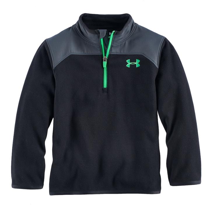 Boys 4-7 Under Armour 1/4-zip Fleece Pullover, Size: 4, Black