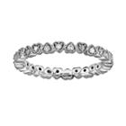 Stacks And Stones Sterling Silver 1/4-ct. T.w. Diamond Heart Eternity Stack Ring, Women's, Size: 10, Grey