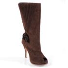 Journee Collection Versace Women's Peep-toe Boots, Girl's, Size: Medium (8.5), Brown