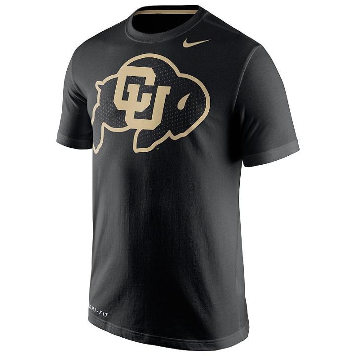 Men's Nike Colorado Buffaloes Travel Dri-fit Cotton Tee, Size: Small, Black