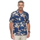Men's Batik Bay Regular-fit Tropical Microfiber Button-down Shirt, Size: Small, Blue (navy)