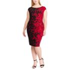 Plus Size Chaps Floral Sheath Dress, Women's, Size: 18 W, Red