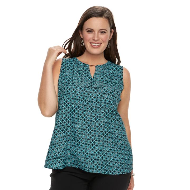 Plus Size Dana Buchman High-low Sleevless Top, Women's, Size: 3xl, Turquoise/blue (turq/aqua)