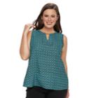 Plus Size Dana Buchman High-low Sleevless Top, Women's, Size: 3xl, Turquoise/blue (turq/aqua)