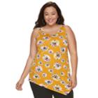 Plus Size Apt. 9&reg; Asymmetrical Textured Tank, Women's, Size: 3xl, Drk Orange