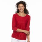 Women's Croft & Barrow&reg; Lace-front Scoopneck Tee, Size: Xl, Med Red