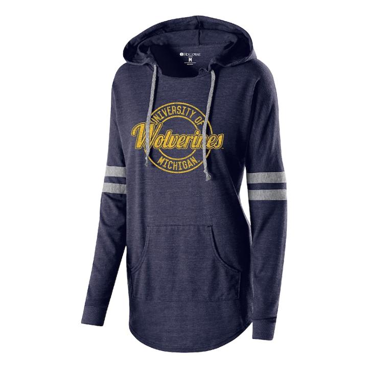 Women's Michigan Wolverines Low Key Pullover Hoodie, Size: Xl, Blue (navy)