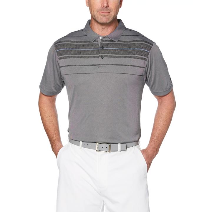 Men's Grand Slam Gs Touch&trade; Regular-fit Chest-striped Performance Golf Polo, Size: Large, Oxford