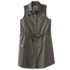 Girls 7-16 & Plus Size So&reg; Olive Sleeveless Patch Applique Shirt Dress, Size: Xxl/16, Med Green