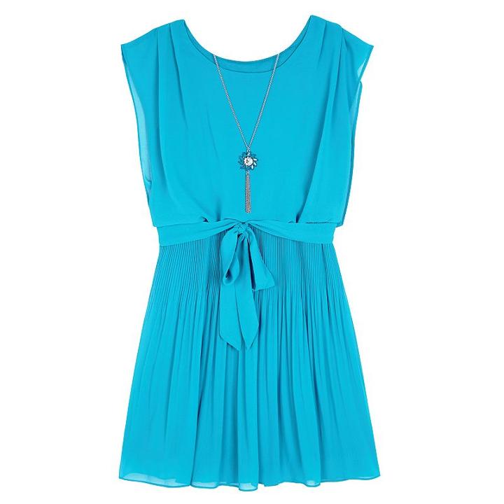 Girls 7-16 & Plus Size Iz Amy Byer Chiffon Pleated Dress, Girl's, Size: 18 1/2, Turquoise/blue (turq/aqua)