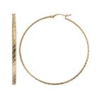 Amore By Simone I. Smith Sterling Silver Textured Hoop Earrings, Women's, Gold