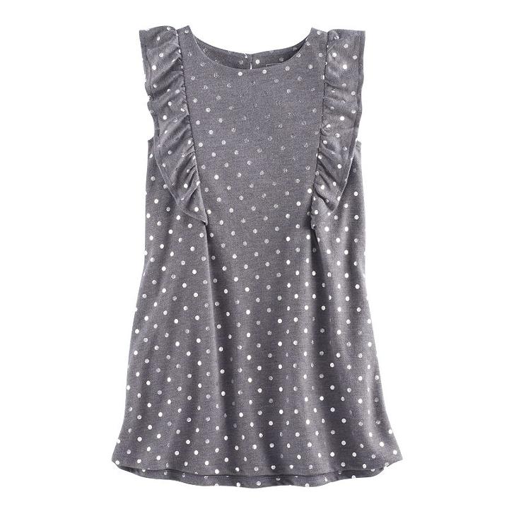 Girls 4-12 Sonoma Goods For Life&trade; Sleeveless Ruffle Shift Dress, Girl's, Size: 12, Med Grey