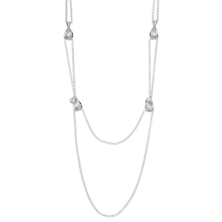 Napier Long Silver Tone Multi Strand Necklace, Women's