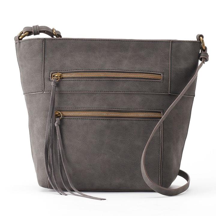 Sonoma Goods For Life&trade; Ziggie Triple Entry Crossbody Bag, Women's, Grey