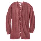 Girls 7-16 & Plus Size Cloud Chaser Lace-up Back Cardigan Sweater, Size: Large, Light Pink