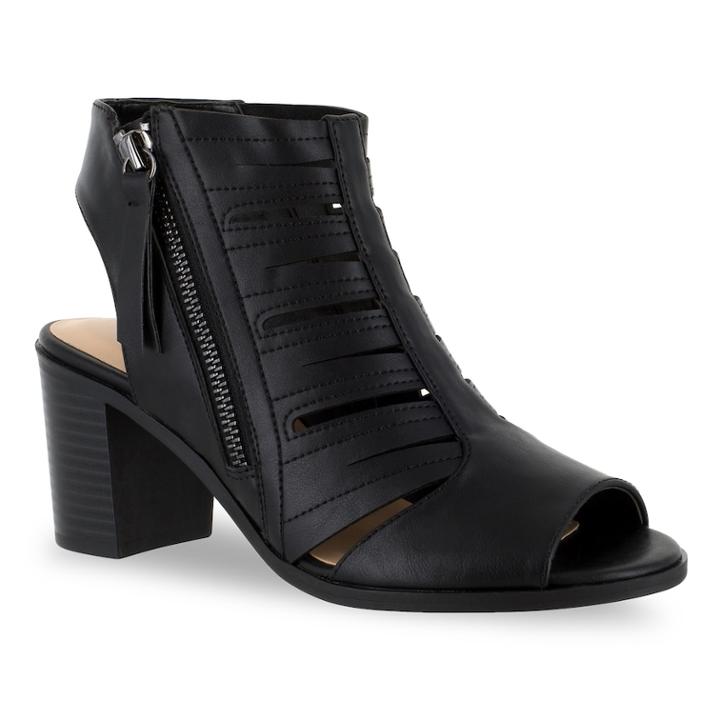 Easy Street Karlie Women's Block Heel Sandals, Size: Medium (8), Black