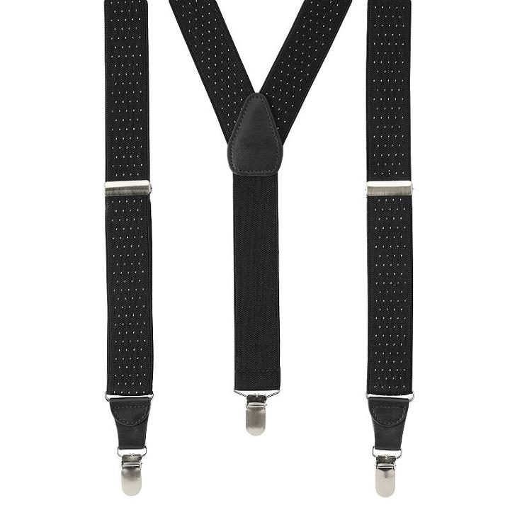 Wembley Pindot Stretch Suspenders - Men, Black