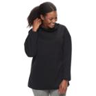 Plus Size Tek Gear&reg; Fleece Funnel Neck Pullover Top, Women's, Size: 3xl, Black