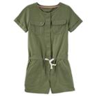 Girls 4-12 Oshkosh B'gosh&reg; Olive Romper, Size: 5, Green