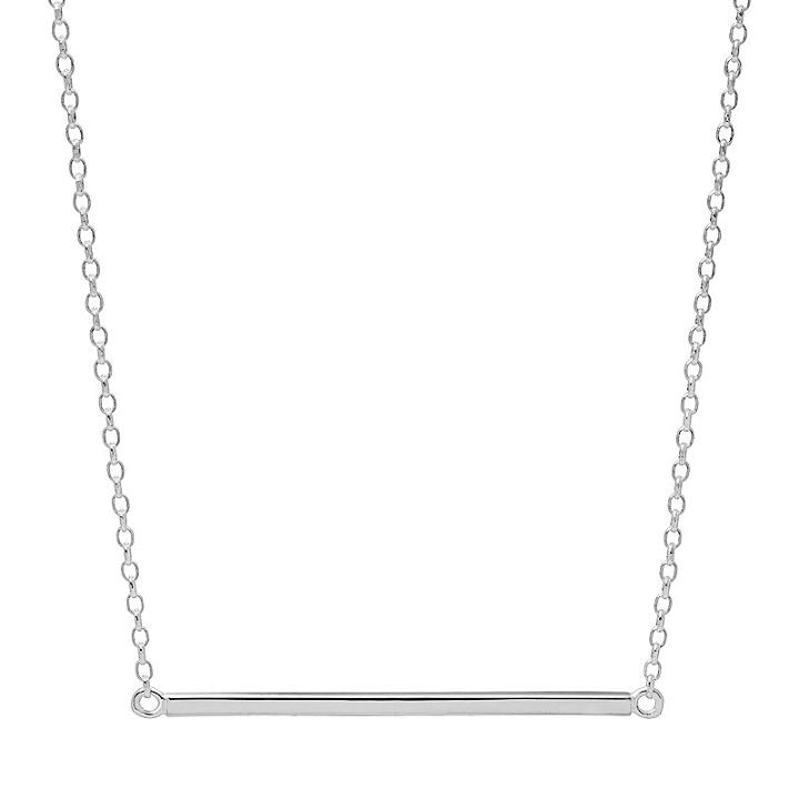 Sterling Silver Bar Necklace, Women's, Size: 18, Grey