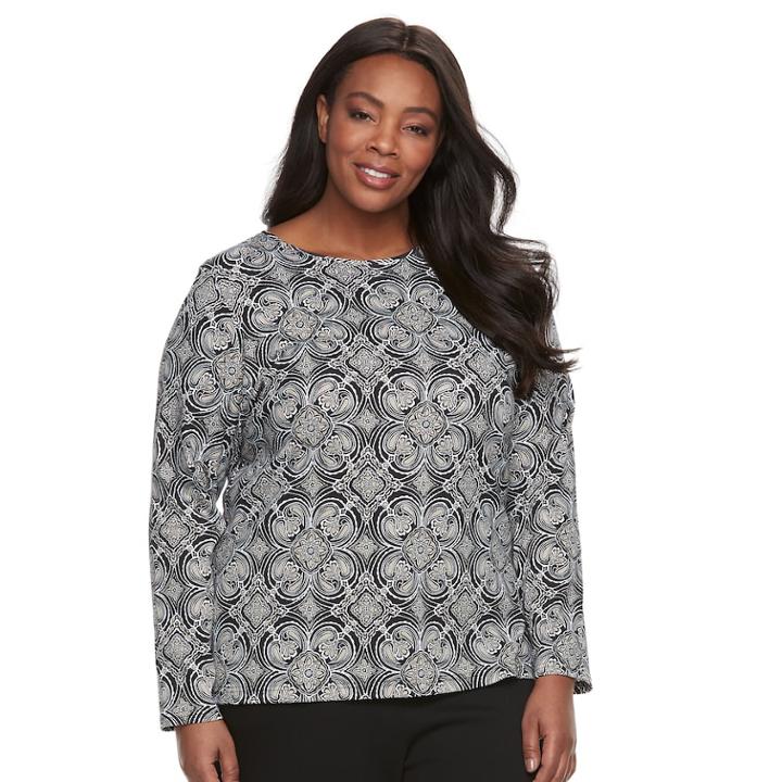 Plus Size Croft & Barrow&reg; Crewneck Tee, Women's, Size: 0x, Oxford