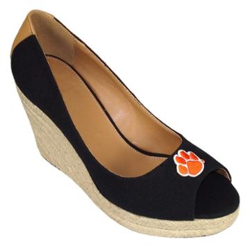Women's Campus Cruzerz Clemson Tigers South Park Platform Wedge Heels, Size: 9, Black