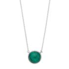 Sterling Silver Malachite Cabochon Necklace, Women's, Green