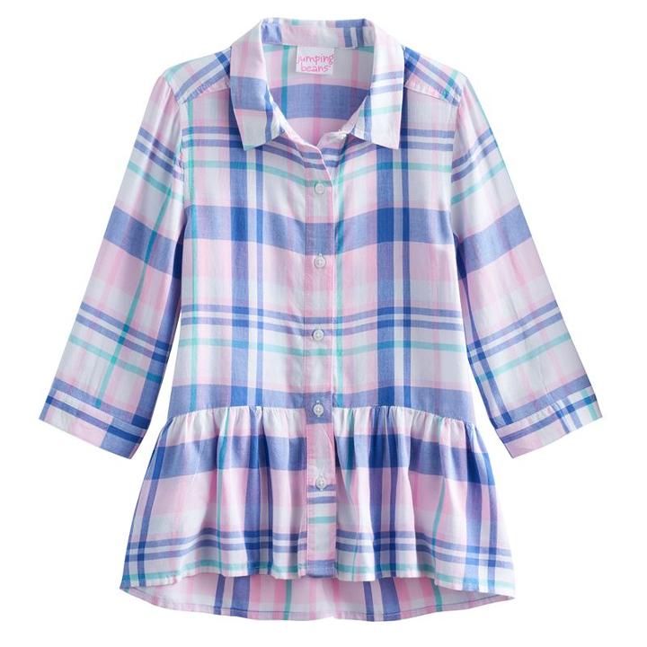 Girls 4-10 Jumping Beans&reg; Patterned Tunic Top, Girl's, Size: 7, Blue (navy)
