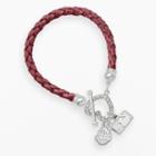 Logoart Cleveland Indians Devotion Silver Tone Crystal Charm Bracelet, Women's, Size: 8, Red