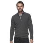 Men's Croft & Barrow&reg; True Comfort Classic-fit Quarter-zip Sweater, Size: Large, Dark Grey