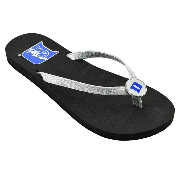 Women's Duke Blue Devils Flip Flops, Size: Xl, Silver