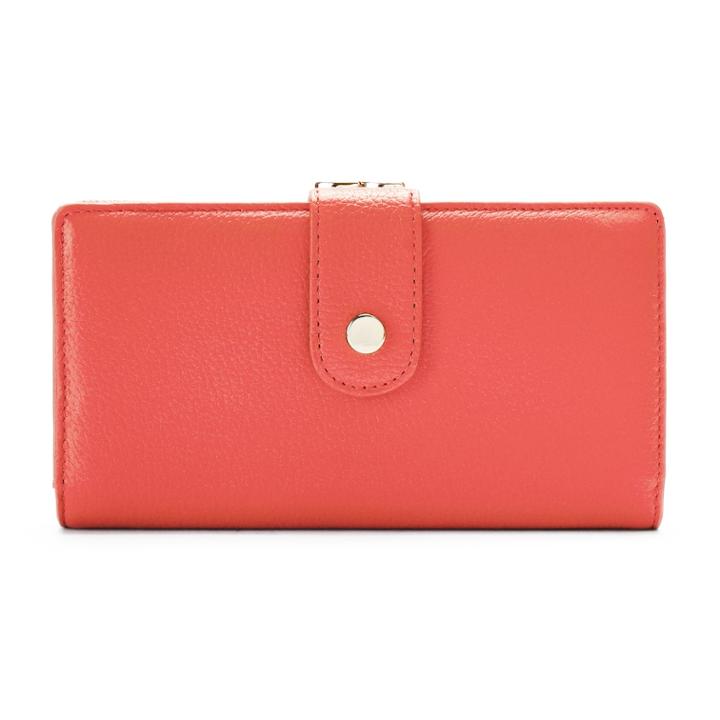 Apt. 9&reg; Soho Leather Rfid-blocking Tab Clutch, Women's, Brt Red