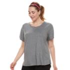 Plus Size Tek Gear&reg; Criss Cross Tee, Women's, Size: 1xl, Dark Grey
