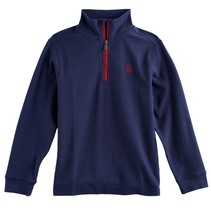 Boys 4-20 Chaps Quarter-zip Thermal Top, Size: 8, Blue Other
