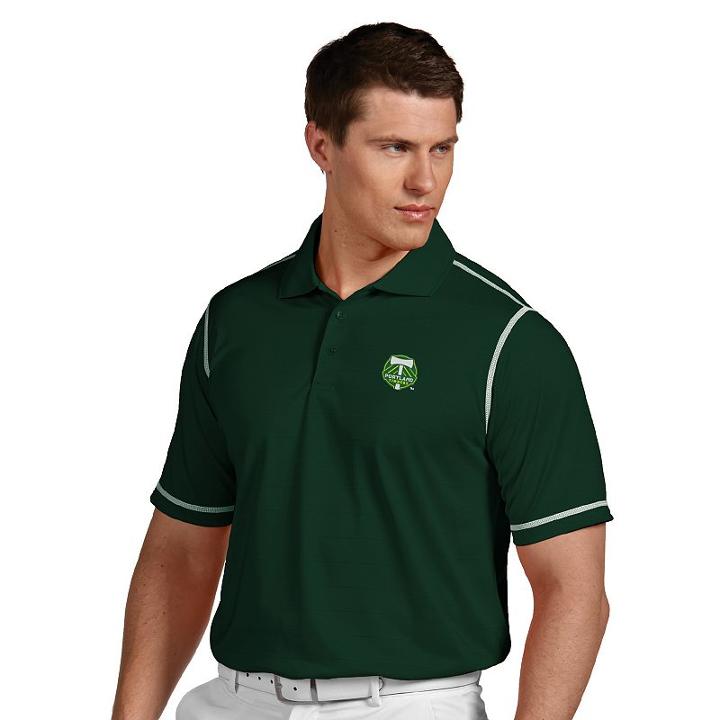 Men's Antigua Portland Timbers Icon Desert-dry Tonal-striped Performance Polo, Size: 3xl, Dark Green