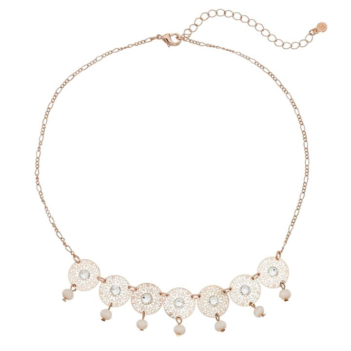 Lc Lauren Conrad Filigree Circle Glass Stone Necklace, Women's, Pink