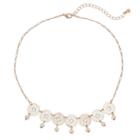 Lc Lauren Conrad Filigree Circle Glass Stone Necklace, Women's, Pink