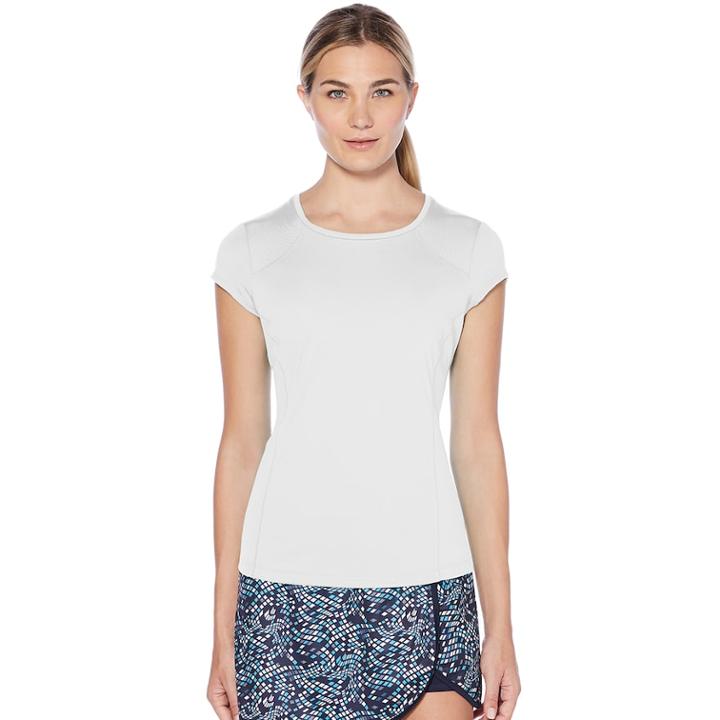 Women's Grand Slam Cap Sleeve Tennis Tee, Size: Small, White