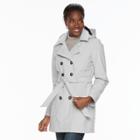 Women's Sebby Collection Soft Shell Trench Coat, Size: Large, Light Grey