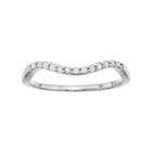 10k White Gold 1/10 Carat T.w. Diamond Wave Ring, Women's, Size: 6