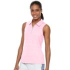 Women's Fila Sport&reg; Quarter-zip Sleeveless Golf Polo, Size: Small, Light Pink