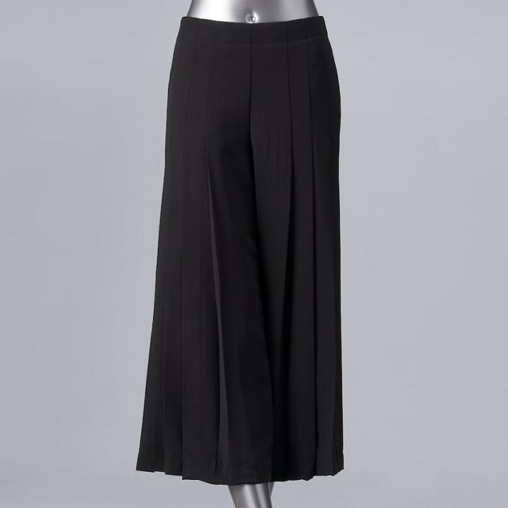 Women's Simply Vera Vera Wang Pleated High Rise Wide-leg Pants, Size: Xs, Black