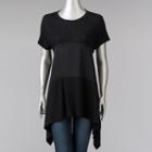 Women's Simply Vera Vera Wang Mixed-media Swing Tee, Size: Medium, Black