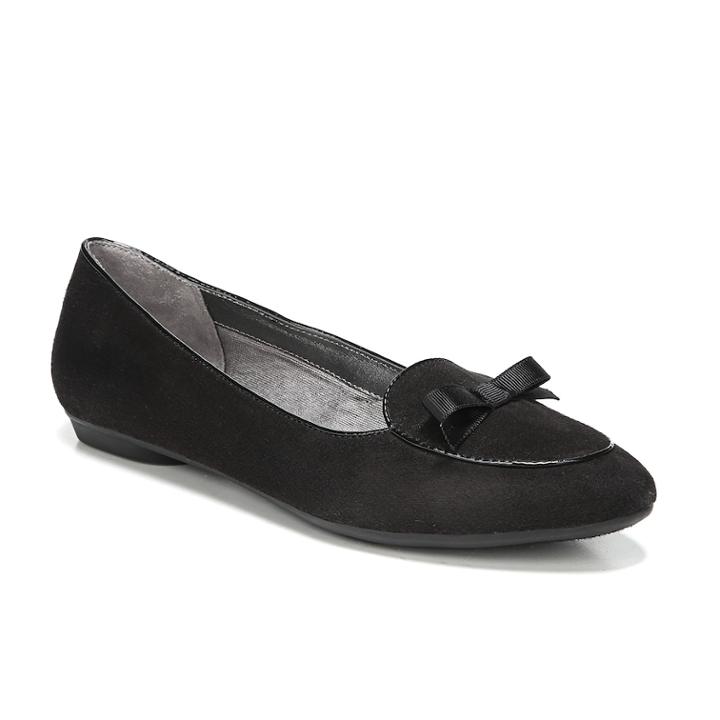 Lifestride Renata Women's Bow Flats, Size: 8.5 Wide, Black