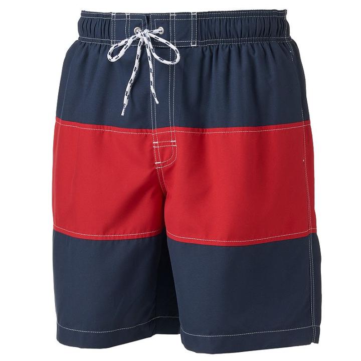 Men's Croft & Barrow&reg; Colorblock Microfiber Swim Trunks, Size: Xl, Blue Other