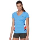 Women's Fila Sport&reg; Striped V-neck Tee, Size: Small, Blue (navy)