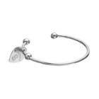 Fiora Stainless Steel Syracuse Orange Charm Cuff Bracelet, Women's, Size: 7.5, Grey