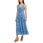 Women's Chaps Patchwork Maxi Dress, Size: Small, Blue