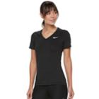 Women's Nike Training Short Sleeve Top, Size: Large, Grey (charcoal)